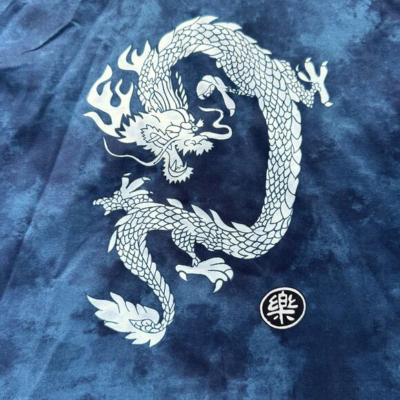 VTG Y2K Utility Dragon SS Button Up Shirt Mens M EUC - Picture 8 of 8